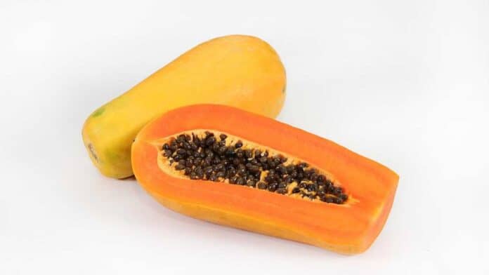 Papaya is a good dietary source of fiber.