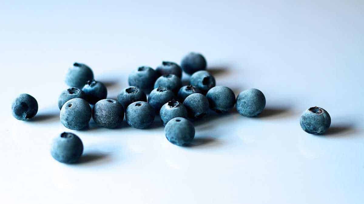 Raw blueberries have only 57 calories per 100g.