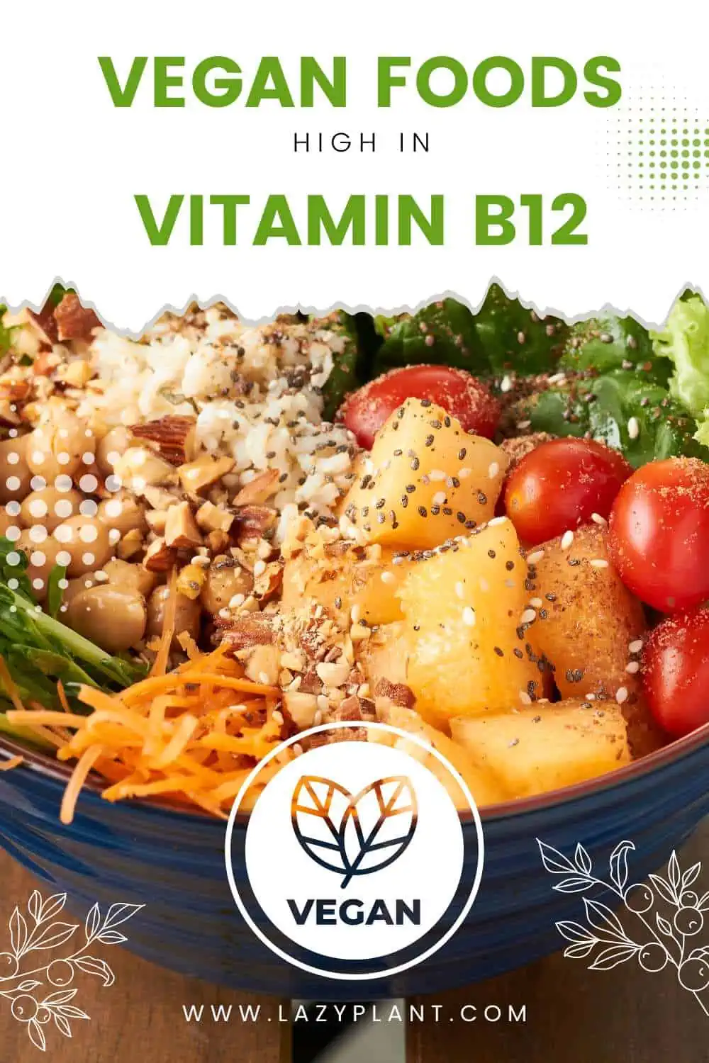 A list of common vegan foods with vitamin B12.