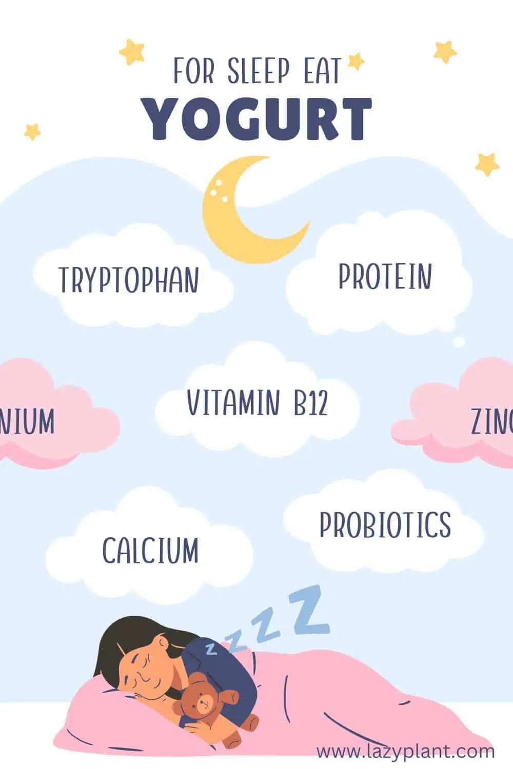 If you're having trouble sleeping, consider eating yogurt before bed as a sleep-promoting snack.