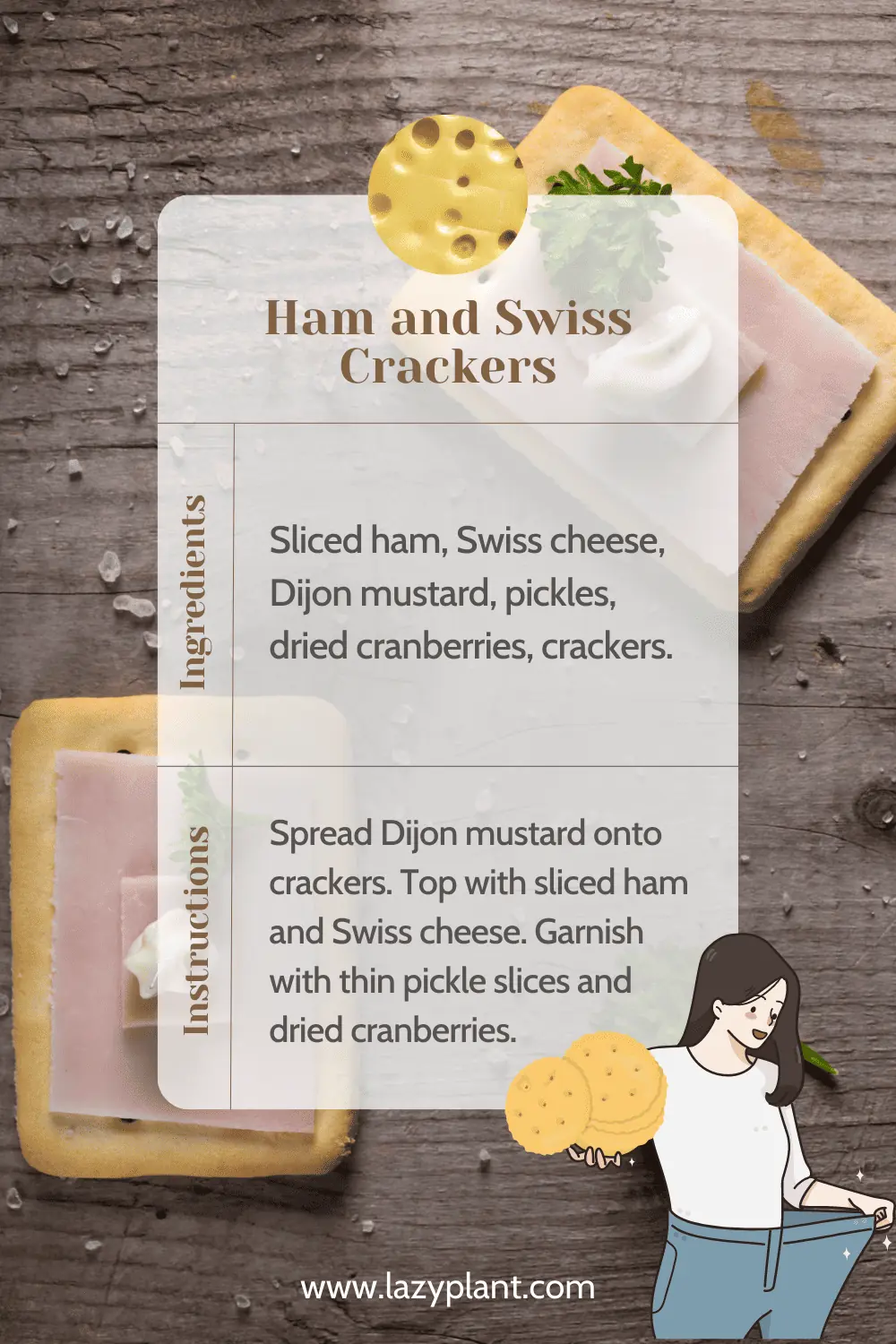 Easy & quick protein-rich recipe ideas with cheese & crackers to eat at dinner for weight loss.