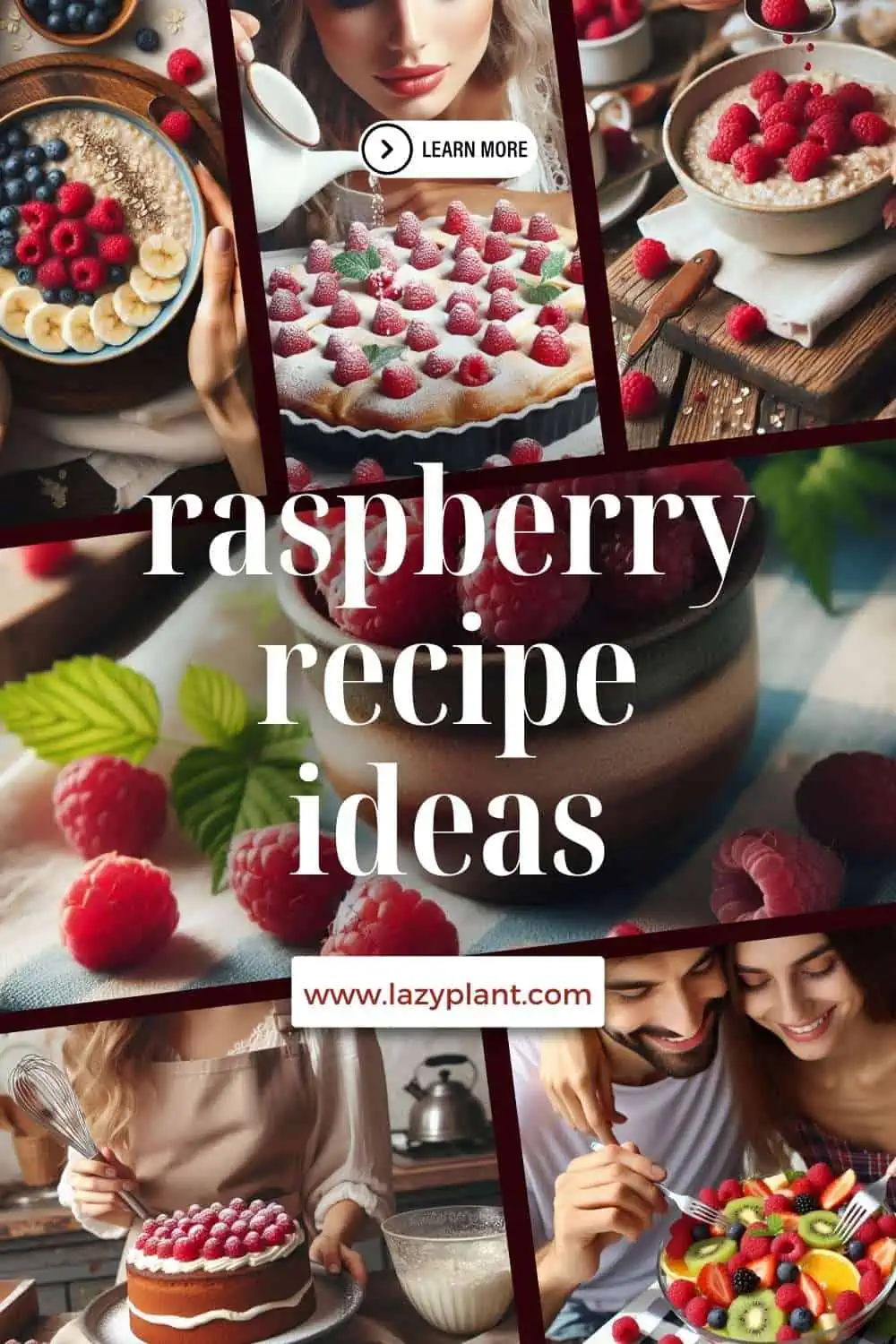 Raspberry recipe ideas for breakfast, dinner, or as a snack.