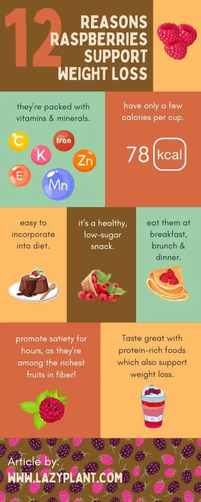 Benefits of eating raw raspberries for weight loss. | Infographics