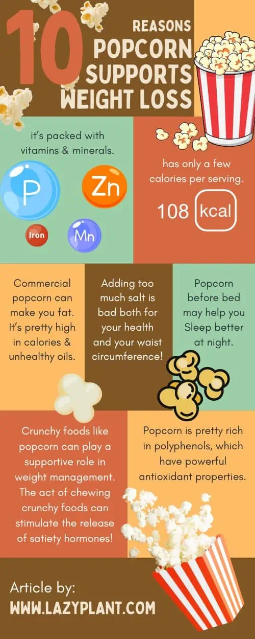 Popcorn benefits for Weight Loss | Infographics